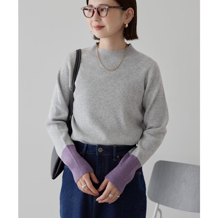 バイパチ袖配色リブプルオーバー＜静電気軽減＞ | AMERICAN HOLIC | 詳細画像22 