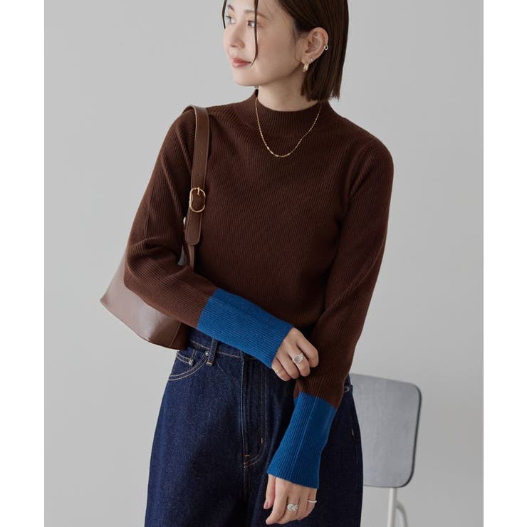 バイパチ袖配色リブプルオーバー＜静電気軽減＞ | AMERICAN HOLIC | 詳細画像8 