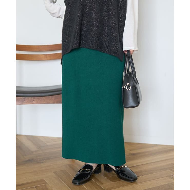 ダークグリーン | バイパチ総針ニットタイトスカート＜静電気軽減＞ | AMERICAN HOLIC