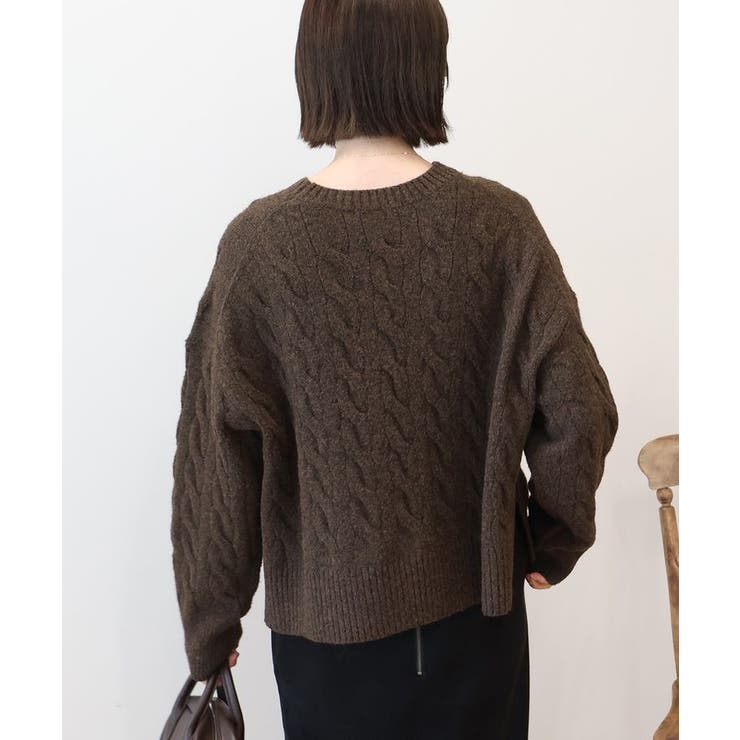 ミドルゲージケーブルニットプルオーバー | AMERICAN HOLIC | 詳細画像10 