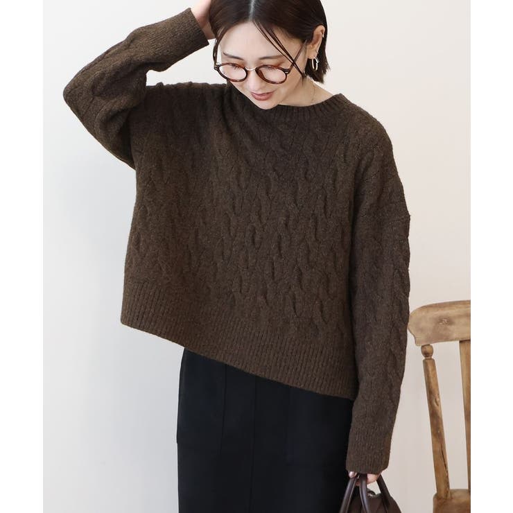 ミドルゲージケーブルニットプルオーバー | AMERICAN HOLIC | 詳細画像7 