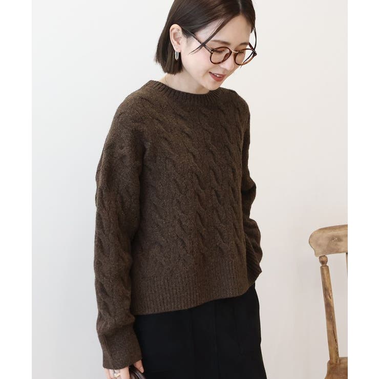 ミドルゲージケーブルニットプルオーバー | AMERICAN HOLIC | 詳細画像8 