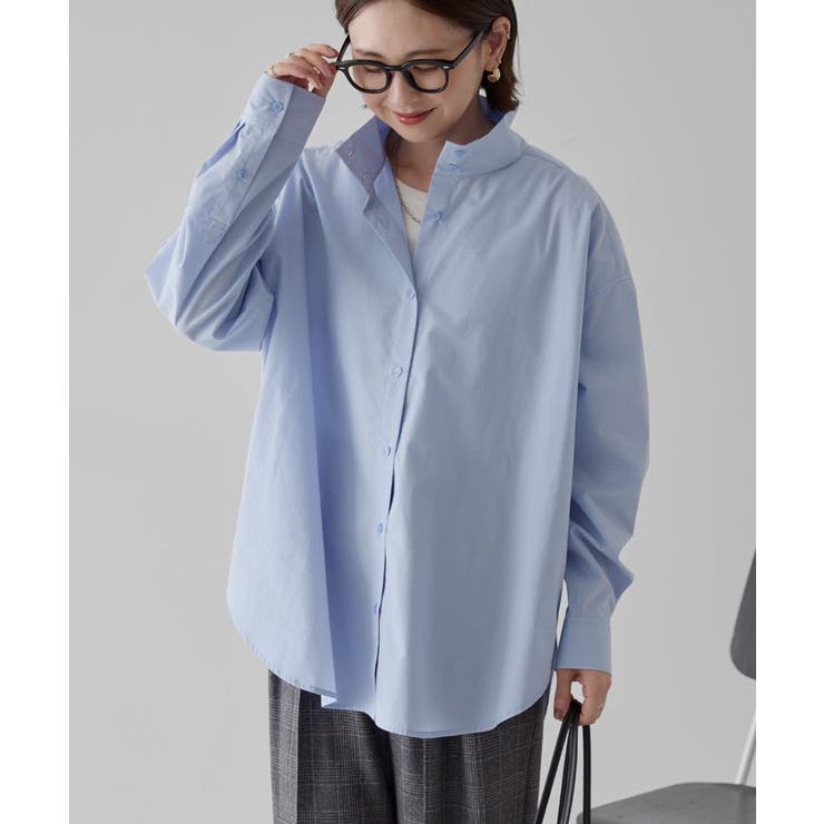 サックスブルー | イージーケアハイネックシャツ | AMERICAN HOLIC