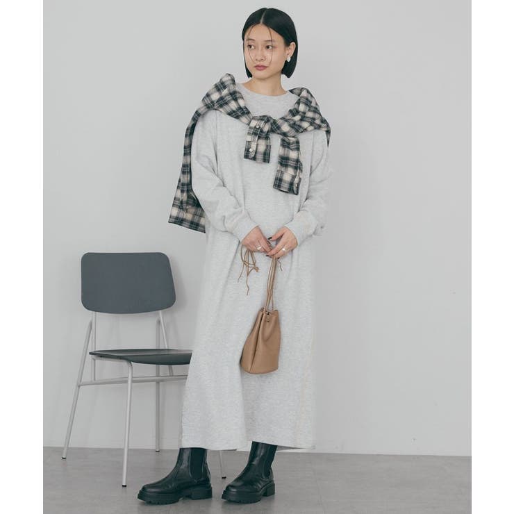 スムース起毛ボックスシルエットワンピース | AMERICAN HOLIC | 詳細画像1 