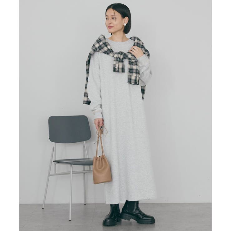 スムース起毛ボックスシルエットワンピース | AMERICAN HOLIC | 詳細画像2 