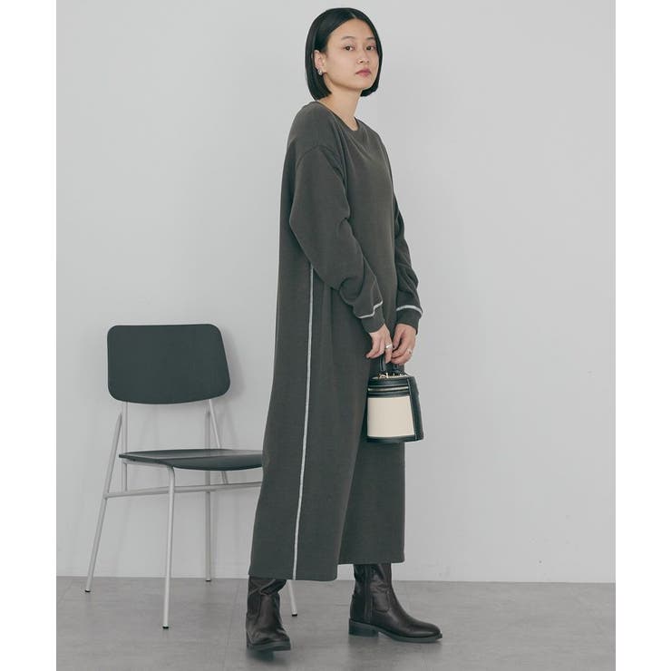 スムース起毛ボックスシルエットワンピース | AMERICAN HOLIC | 詳細画像2 