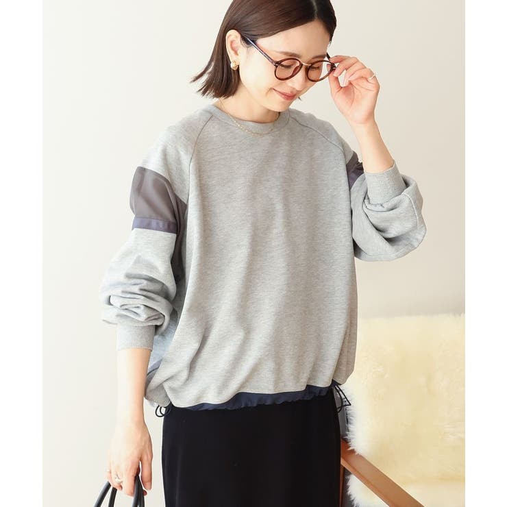 杢グレー | 異素材ドロスト配色プルオーバー | AMERICAN HOLIC