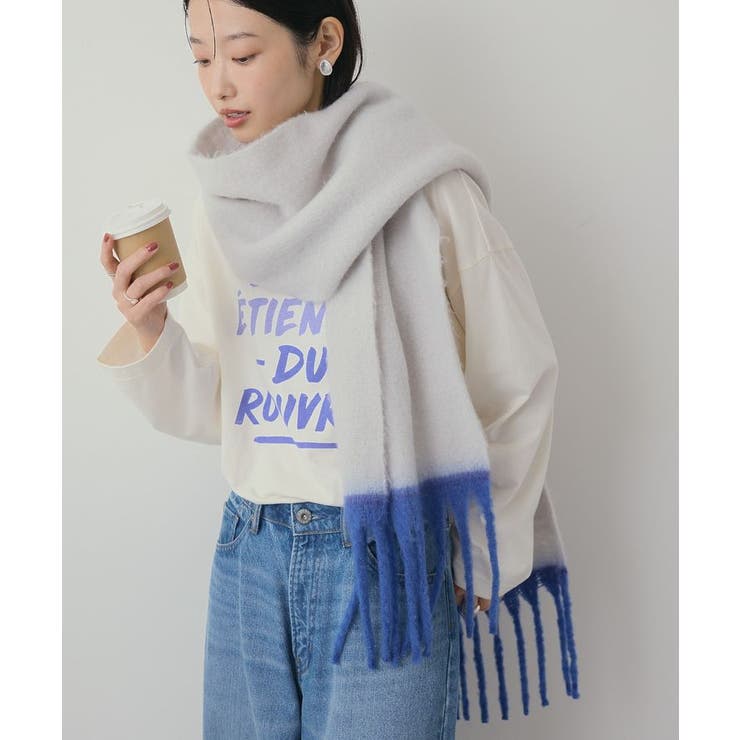 グレー | バイカラーシャギーマフラー | AMERICAN HOLIC