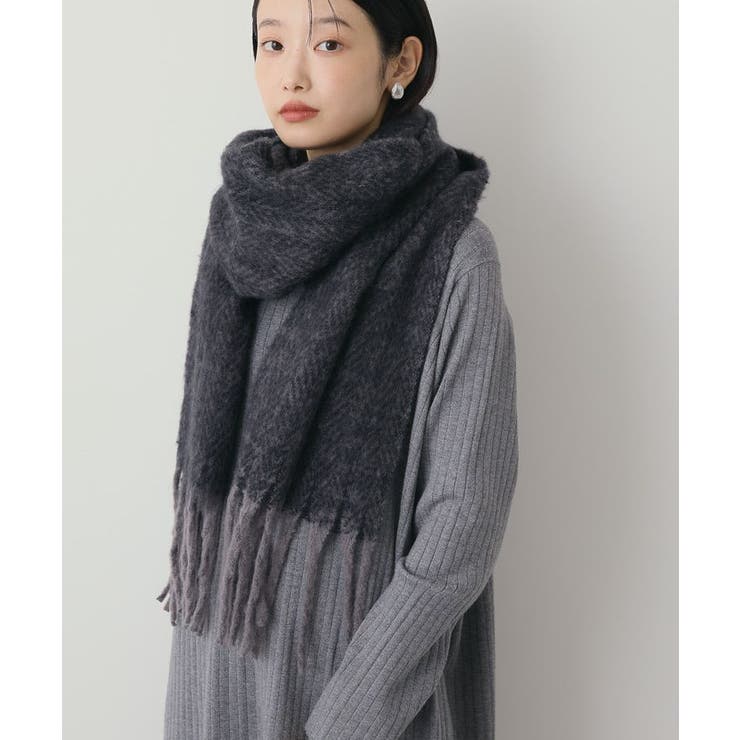 チャコールグレー | バイカラーシャギーマフラー | AMERICAN HOLIC