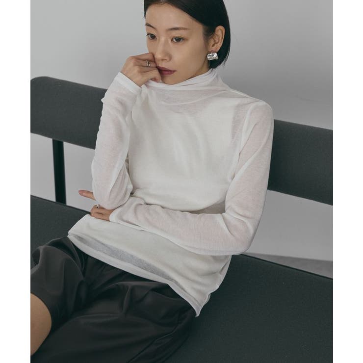 オフホワイト | シアーテレコタートルネックプルオーバー | AMERICAN HOLIC