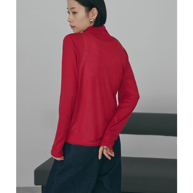 レッド | シアーテレコタートルネックプルオーバー | AMERICAN HOLIC