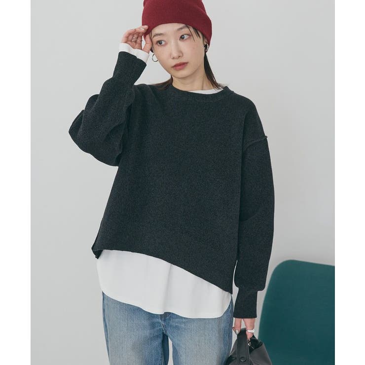 ブラック | 【選べる丈】モールニットプルオーバー | AMERICAN HOLIC