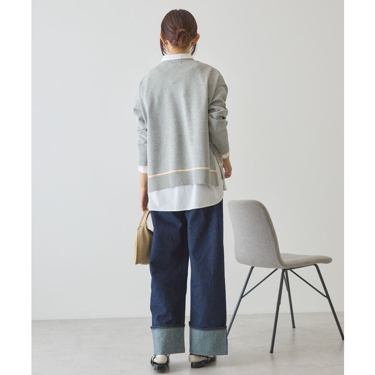 バイカラークルーネックニットプルオーバー | AMERICAN HOLIC | 詳細画像5 