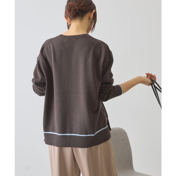 バイカラークルーネックニットプルオーバー | AMERICAN HOLIC | 詳細画像9 