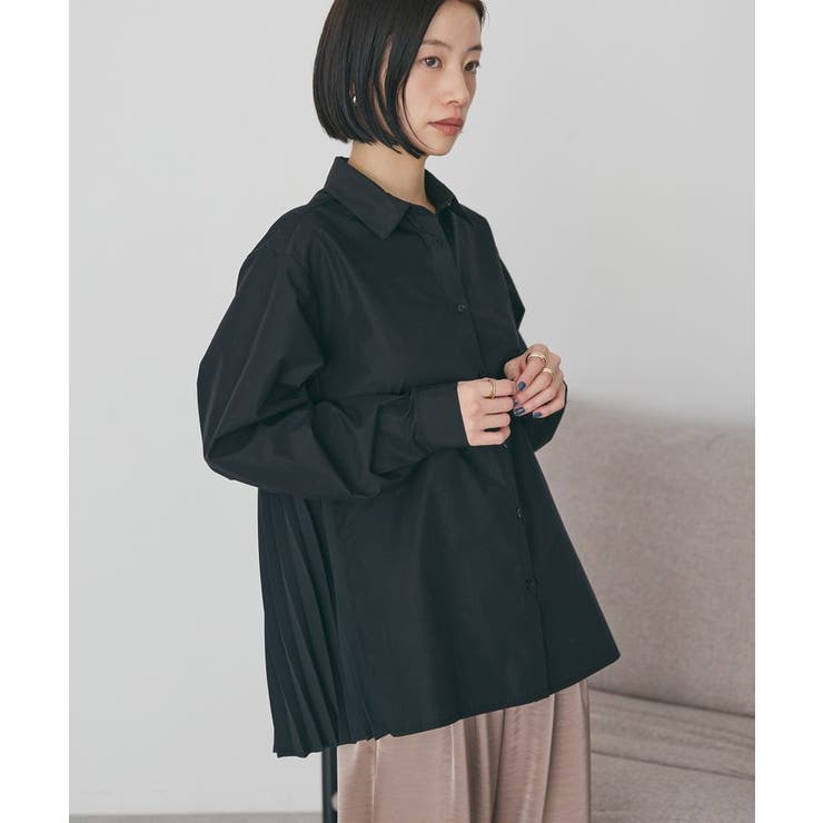 ブラック | 【イージーケア】バックプリーツシャツ | AMERICAN HOLIC