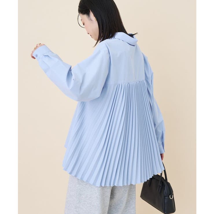 サックスブルー | 【イージーケア】バックプリーツシャツ | AMERICAN HOLIC