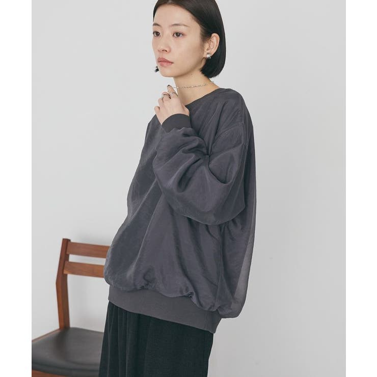 チャコールグレー | オーガンジーレイヤードスウェットプルオーバー | AMERICAN HOLIC