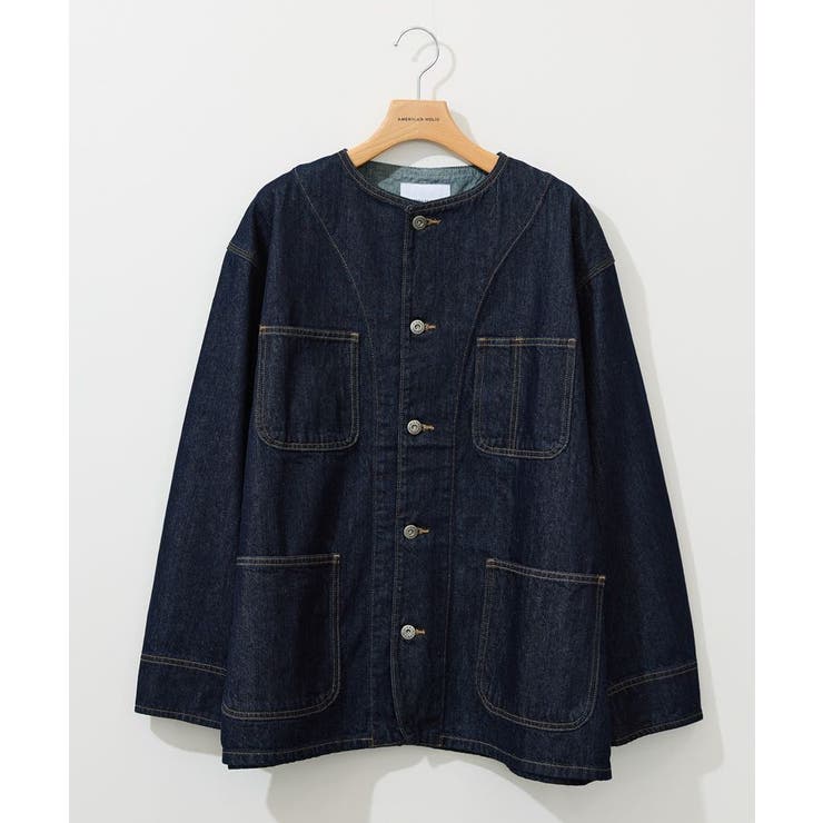ワンウォッシュ | ノーカラーデニムカバーオール | AMERICAN HOLIC