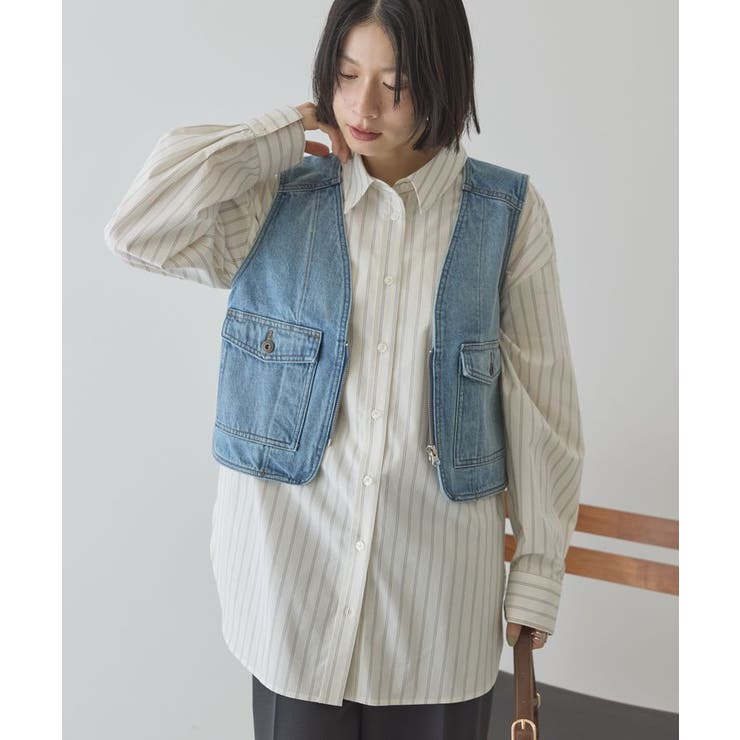 ショート丈デニムベスト | AMERICAN HOLIC | 詳細画像2 