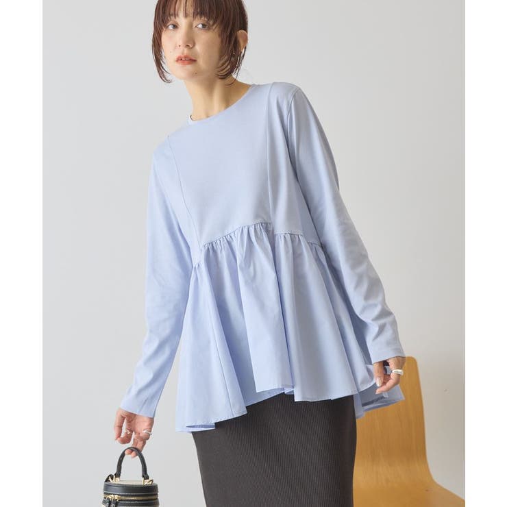 ブルー | 布帛切替ペプラムプルオーバー | AMERICAN HOLIC