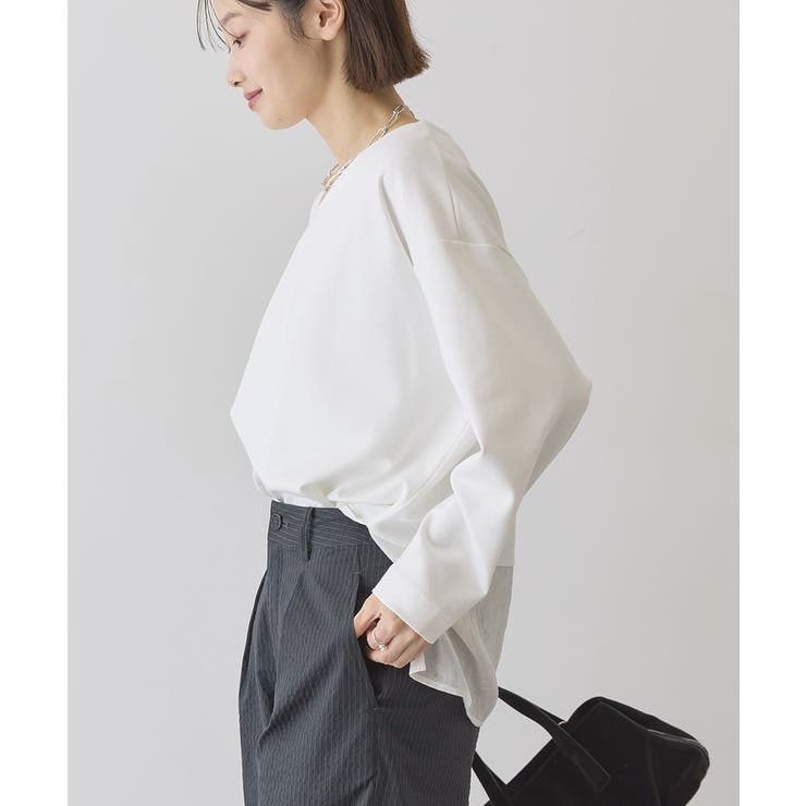 Vネック裾異素材ポンチプルオーバー | AMERICAN HOLIC | 詳細画像11 