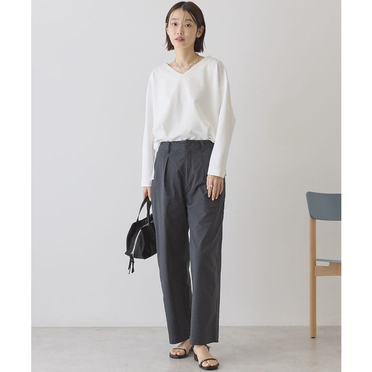 Vネック裾異素材ポンチプルオーバー | AMERICAN HOLIC | 詳細画像13 