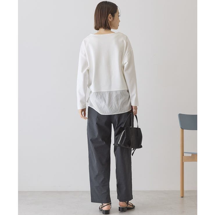 Vネック裾異素材ポンチプルオーバー | AMERICAN HOLIC | 詳細画像15 