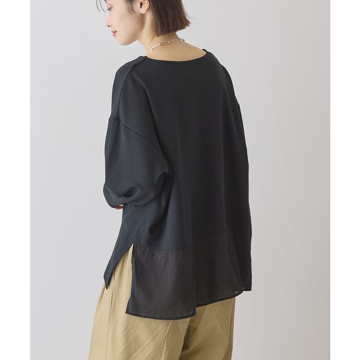 Vネック裾異素材ポンチプルオーバー | AMERICAN HOLIC | 詳細画像16 