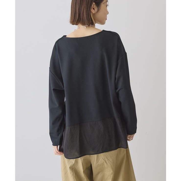 Vネック裾異素材ポンチプルオーバー | AMERICAN HOLIC | 詳細画像17 