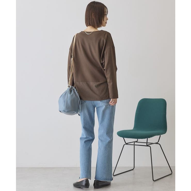 Vネック裾異素材ポンチプルオーバー | AMERICAN HOLIC | 詳細画像8 