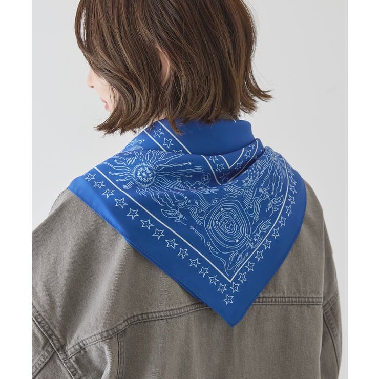 シルキーバンダナ柄スカーフ | AMERICAN HOLIC | 詳細画像2 