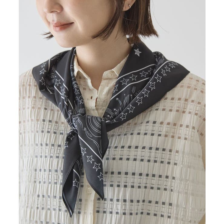 シルキーバンダナ柄スカーフ | AMERICAN HOLIC | 詳細画像3 
