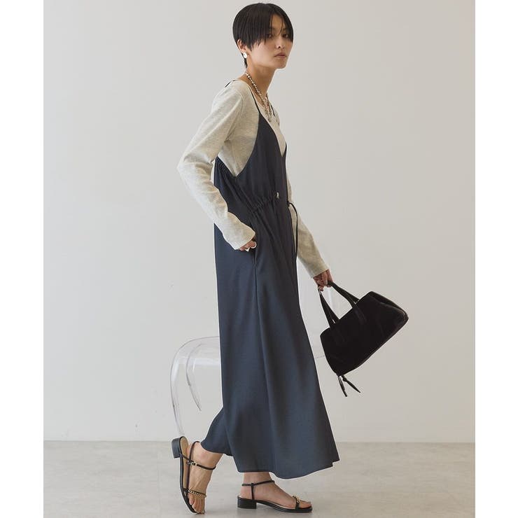 サイドシャーリングVネックドットキャミワンピース | AMERICAN HOLIC | 詳細画像3 