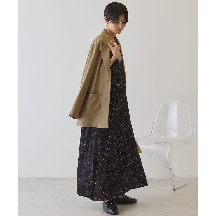 サイドシャーリングVネックドットキャミワンピース | AMERICAN HOLIC | 詳細画像9 