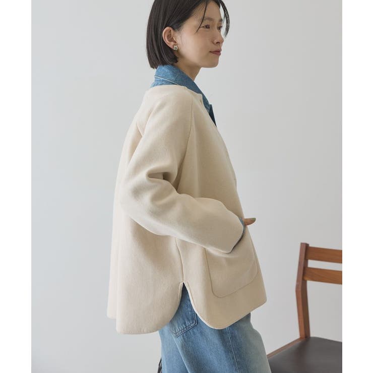 Wフェイスラウンドヘム ラグランニットカーディガン | AMERICAN HOLIC | 詳細画像12 