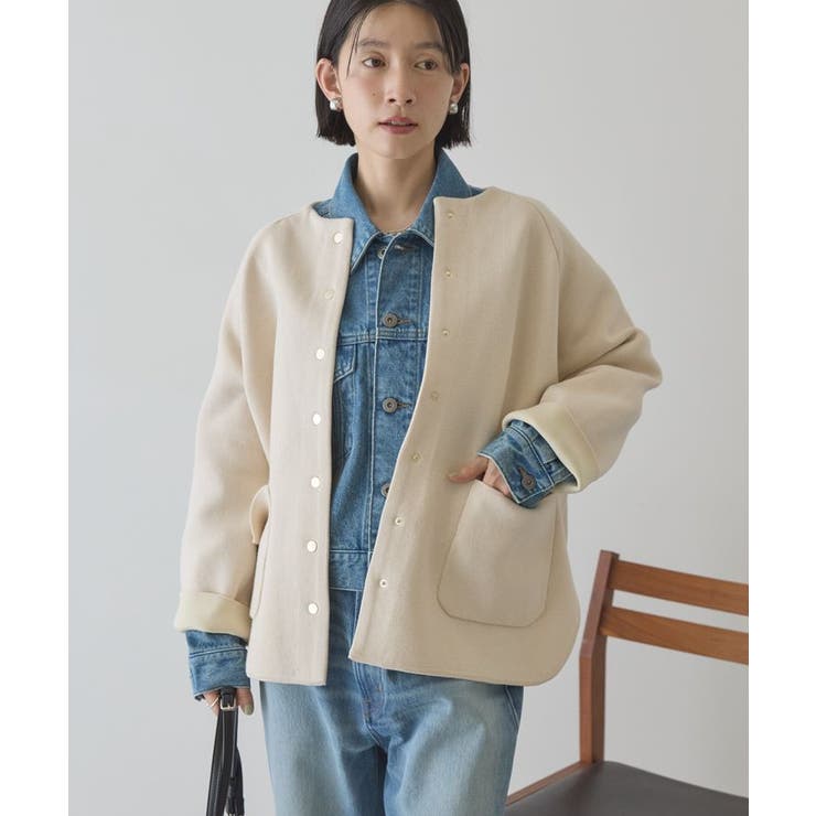 ライトベージュ | Wフェイスラウンドヘム ラグランニットカーディガン | AMERICAN HOLIC