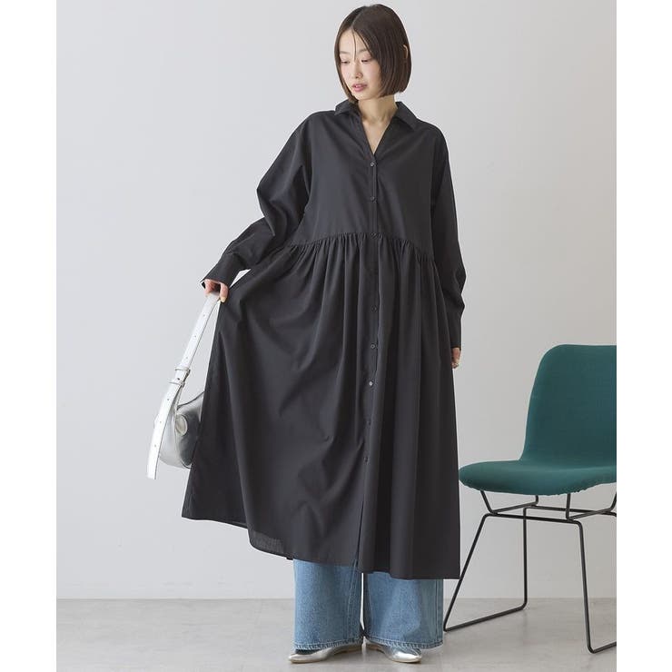 【イージーケア】ギャザーシャツワンピース | AMERICAN HOLIC | 詳細画像6 