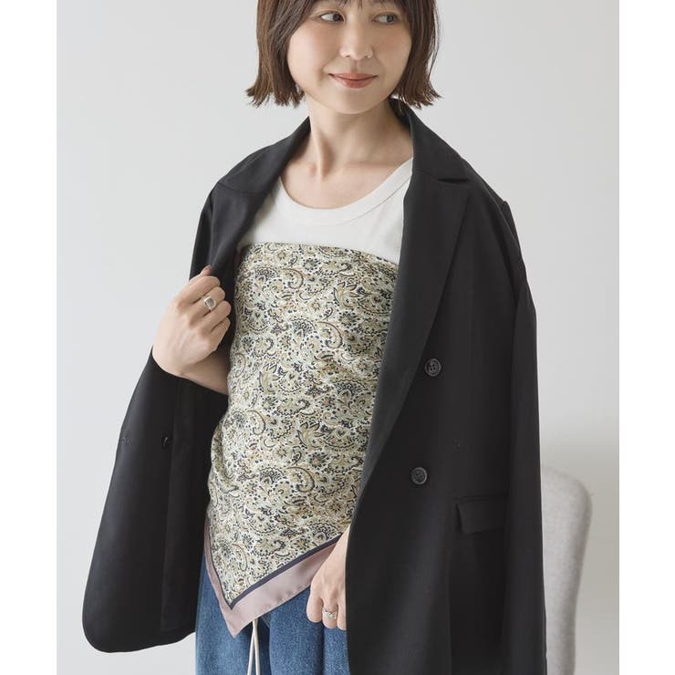 ベージュ | 大判ペイズリースカーフ | AMERICAN HOLIC
