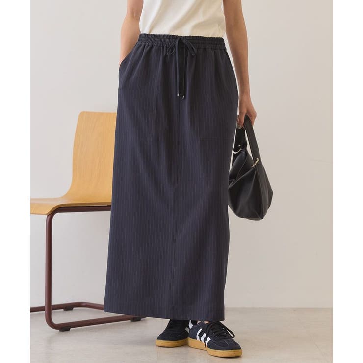 ストライプネイビー | 【イージーケア】ベイカータイトスカート | AMERICAN HOLIC