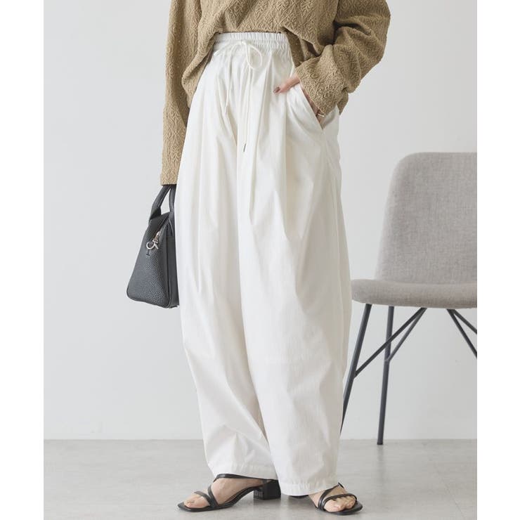 オフホワイト | ナイロンドロストタックパンツ | AMERICAN HOLIC