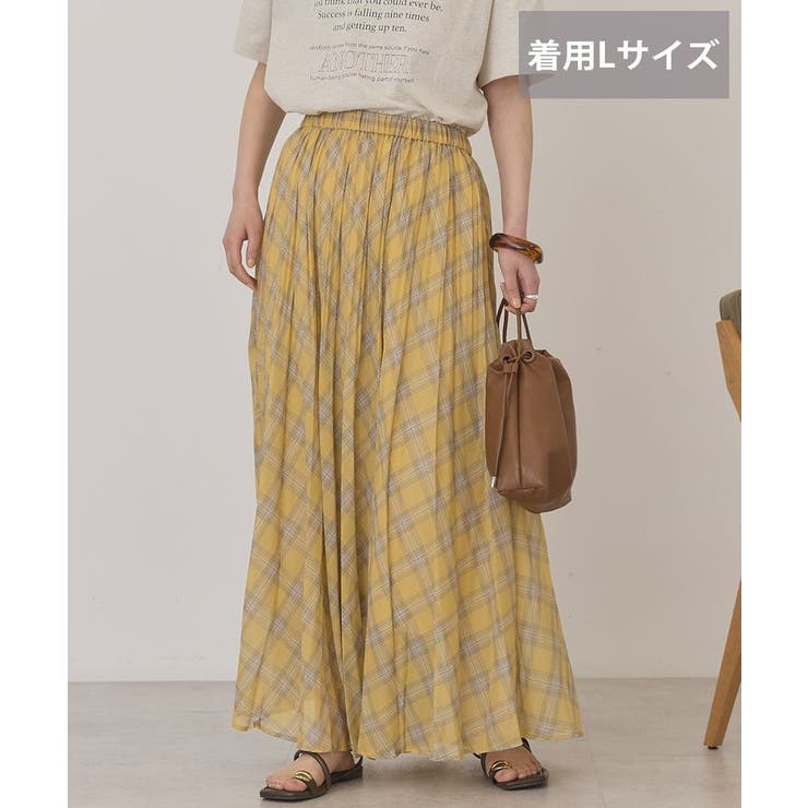 【選べる丈】チェックシアープリーツスカート | AMERICAN HOLIC | 詳細画像1 