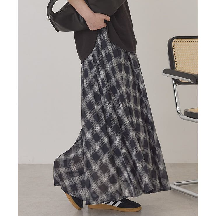 【選べる丈】チェックシアープリーツスカート | AMERICAN HOLIC | 詳細画像12 