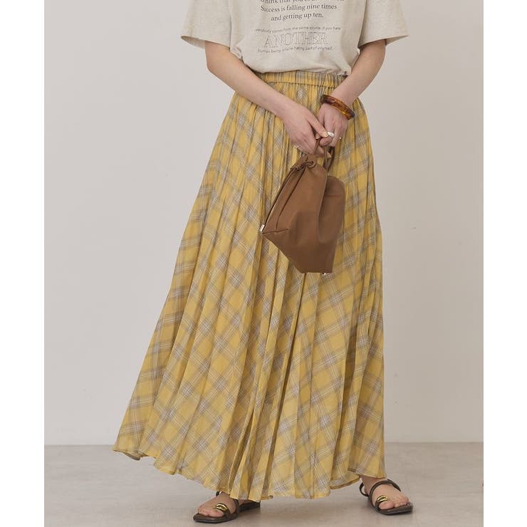 【選べる丈】チェックシアープリーツスカート | AMERICAN HOLIC | 詳細画像2 