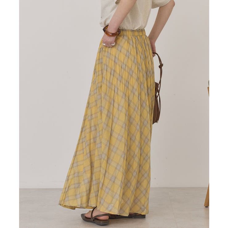 【選べる丈】チェックシアープリーツスカート | AMERICAN HOLIC | 詳細画像3 