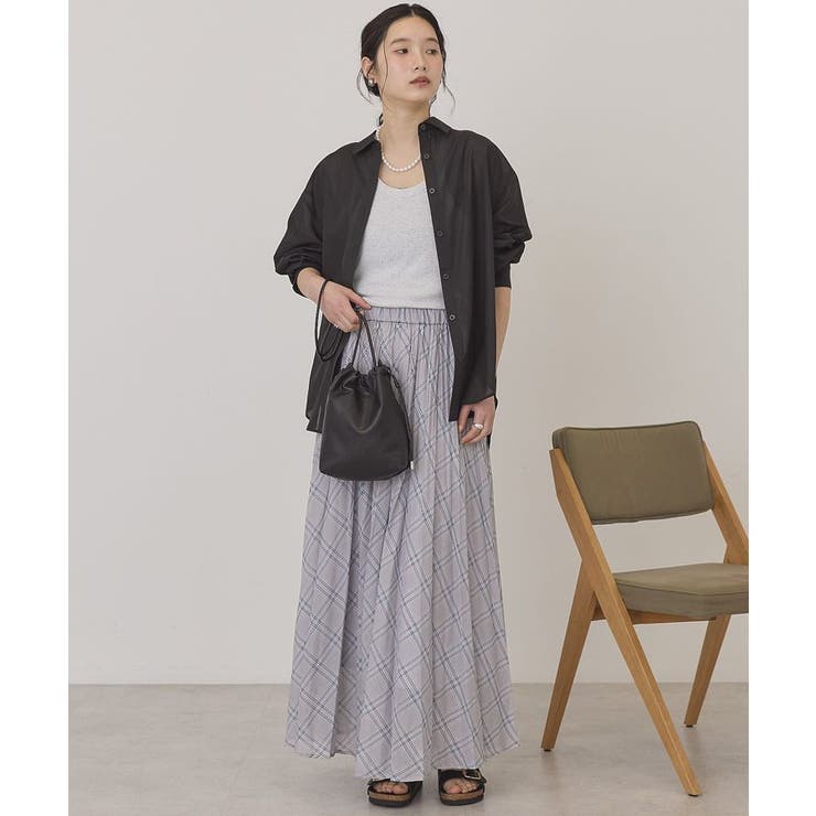 【選べる丈】チェックシアープリーツスカート | AMERICAN HOLIC | 詳細画像34 