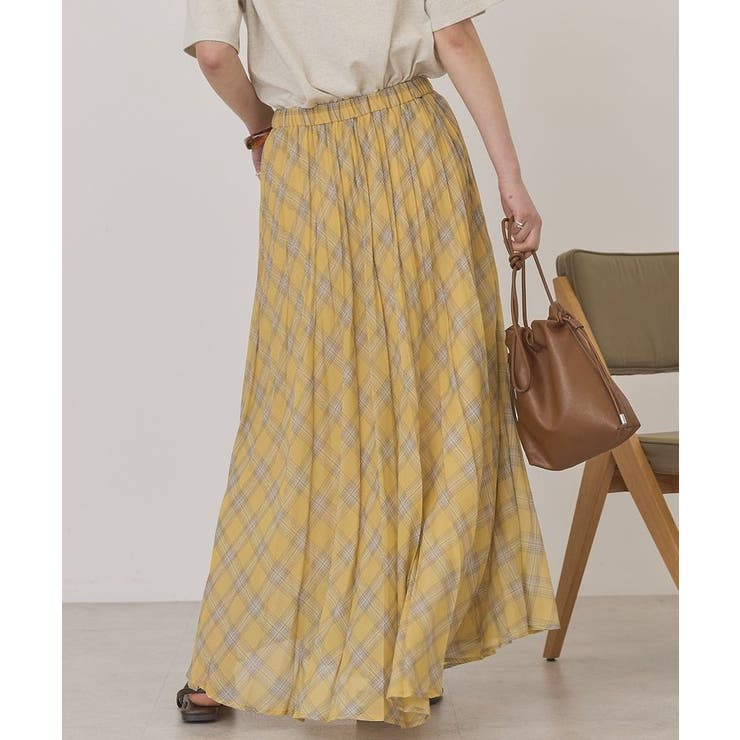 【選べる丈】チェックシアープリーツスカート | AMERICAN HOLIC | 詳細画像4 