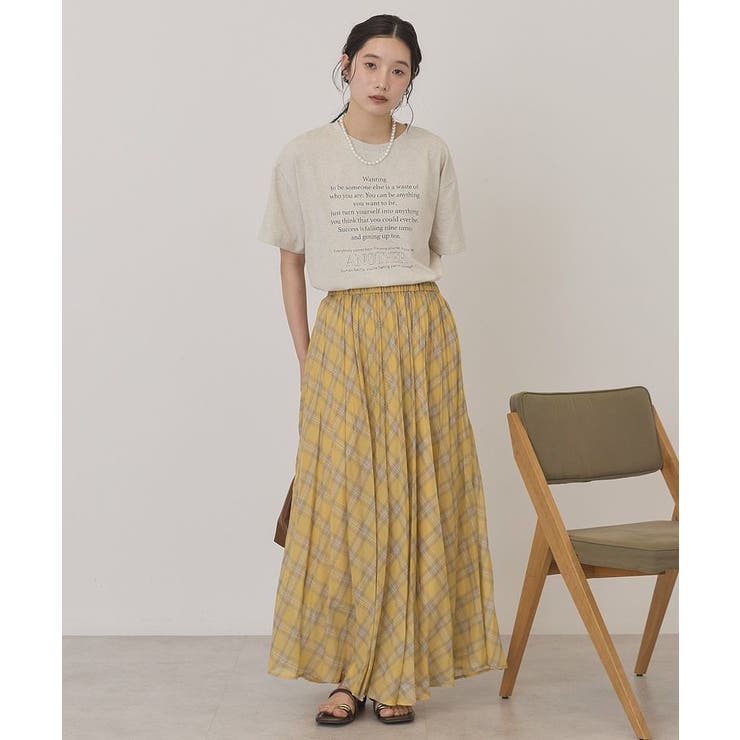【選べる丈】チェックシアープリーツスカート | AMERICAN HOLIC | 詳細画像7 