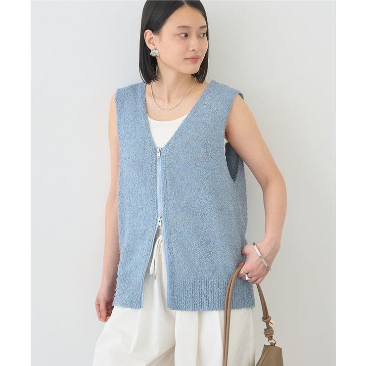 ダブルZIPシャギーニットベスト | AMERICAN HOLIC | 詳細画像9 