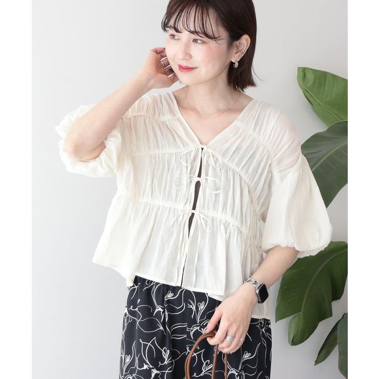 【接触冷感】フロントリボンブラウス | AMERICAN HOLIC | 詳細画像1 