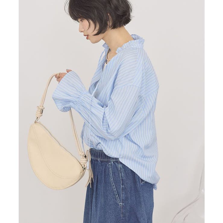 スタンドフリルストライプスキッパーブラウス | AMERICAN HOLIC | 詳細画像12 